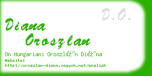 diana oroszlan business card